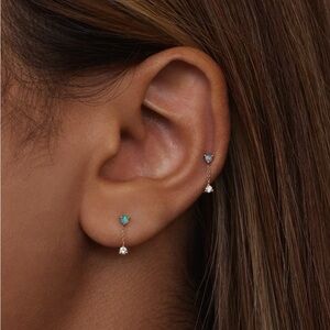 Wwake two step chain earrings - pair